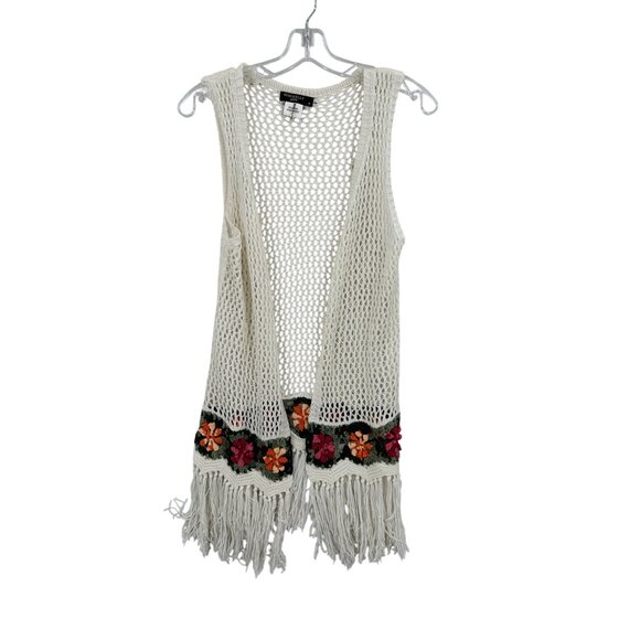 Miss Kelly 1999 Cardigan Crocheted Womens‎ Size M Hippie Boho Peasant Whimsical - Picture 1 of 7